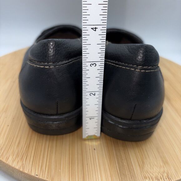 Clarks Pegg Abbie Black Leather Slip On Comfort Flats Shoes Women’s Size 10 - Picture 6 of 10